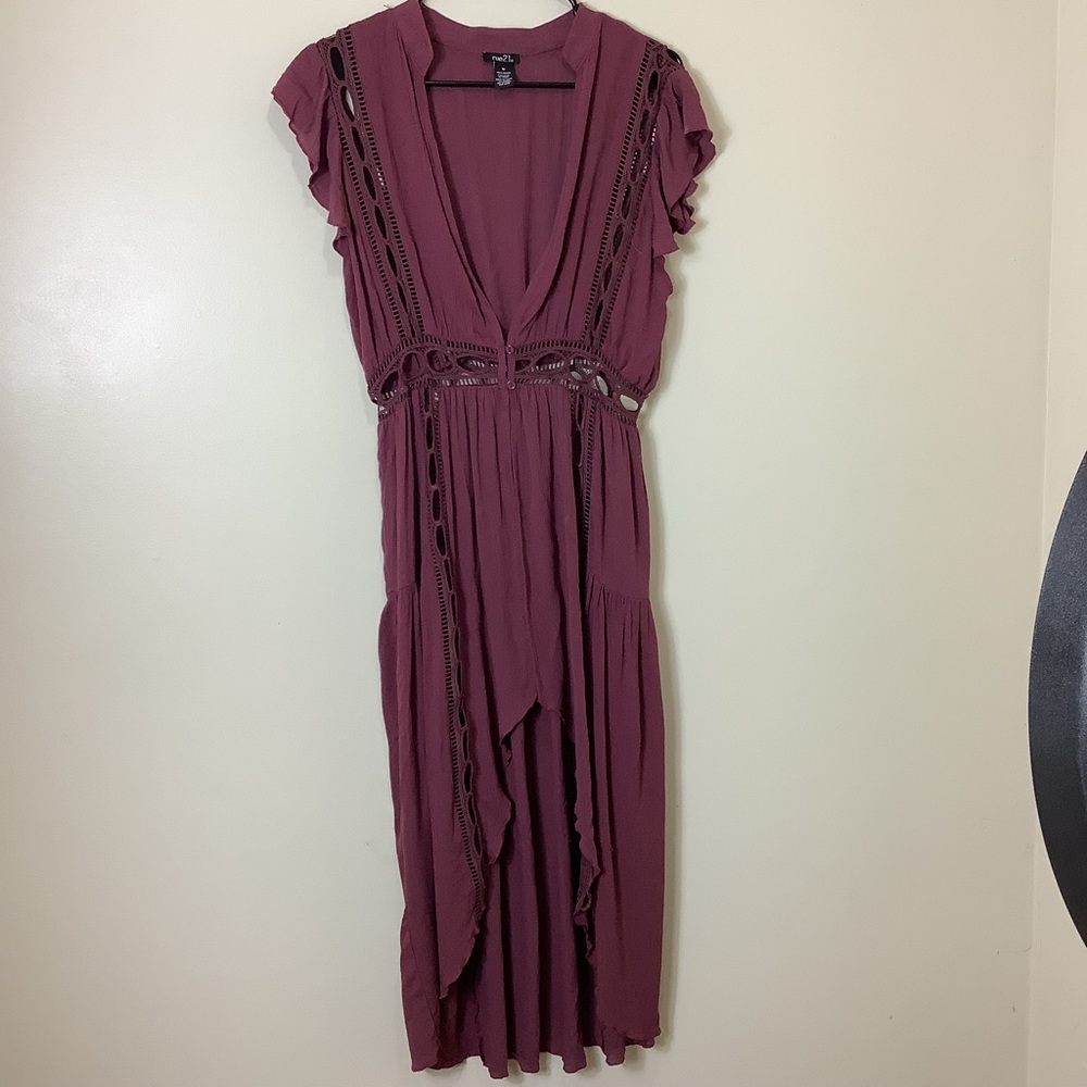 Rue 21 Dress Purple Open Lace M Coverup Dress